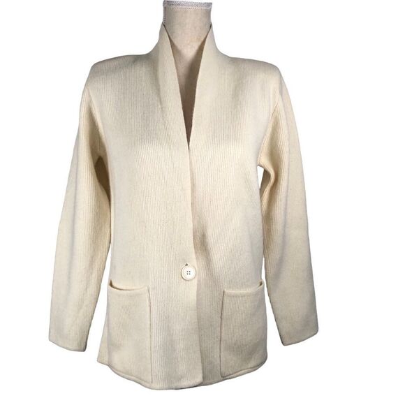 SML Sport Vintage Sweater Blazer Lambswool Angora Cream Size Small NWT - Picture 1 of 12